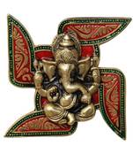 Wall Hanging Ganesha Placed on Swastik