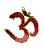 Wall Hanging OM shaped with Meena Gold Plated in Metal