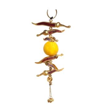 Door Hanging Neembu Mirch in Metal Meena 1