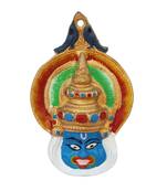 Kathakali Mask Painted Light blue face in Metal