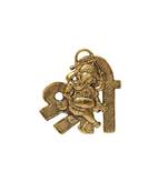 Hanging in metal with Ganesha playing dholak placed on Shree shaped Base