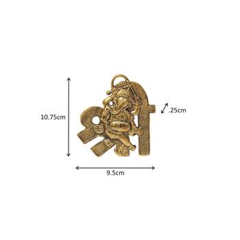 Hanging in metal with Ganesha playing dholak placed on Shree shaped Base 2