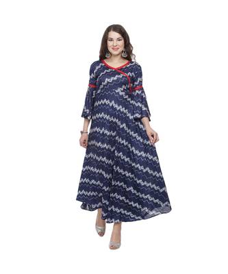 Indigo Flare Long Anakrali Kurta 1