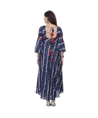 Indigo Flare Long Anakrali Kurta 2