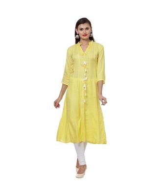 yellow Anarakali Kurta 1