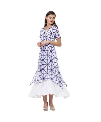 purple Shibori A-line Designer Kurta 1