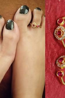 High Quality Pink Stone Toe-rings