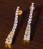 Gold Plated American Diamond Embellished Designer Earrings 216ED247