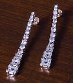 Rhodium Plated American Diamond Embellished Designer Earrings 216ED248