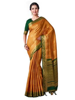Gold Hand Woven Art Silk Saree With Blouse 1