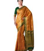 Gold Hand Woven Art Silk Saree With Blouse