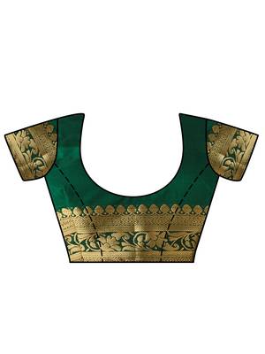 Gold Hand Woven Art Silk Saree With Blouse 3