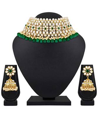 Green Kundan Designer Necklace Sets 1