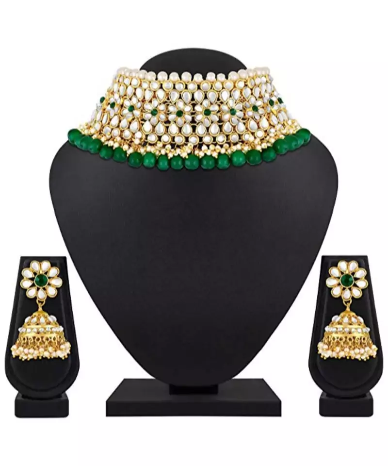 Green Kundan Designer Necklace Sets