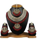 Gold Plated Kundan Pearl Fancy Choker Necklace Set Traditional Jewellery Set With Earrings For Women