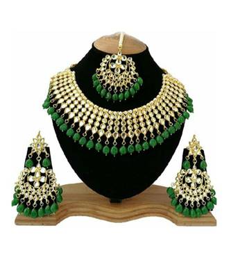 Jewellery Sets For Women Gold Plated Kundan Bridal Necklace Jewellery Set With Earrings 1