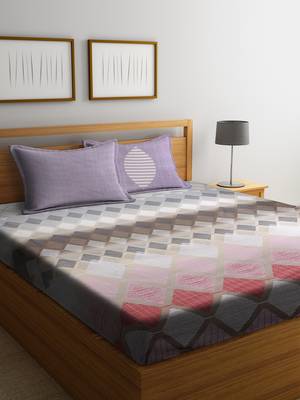 multicolor nature print bed sheets with two pillow cover 1