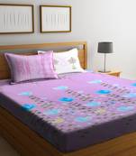 multicolor nature print bed sheets with two pillow cover