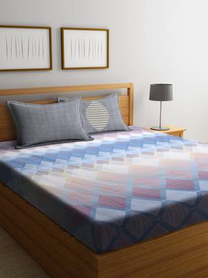 multicolor nature print bed sheets with two pillow cover 1