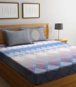 multicolor nature print bed sheets with two pillow cover