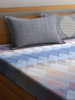 multicolor nature print bed sheets with two pillow cover 2