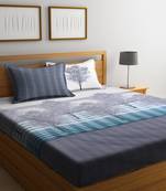 multicolor nature print bed sheets with two pillow cover