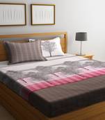 multicolor nature print bed sheets with two pillow cover