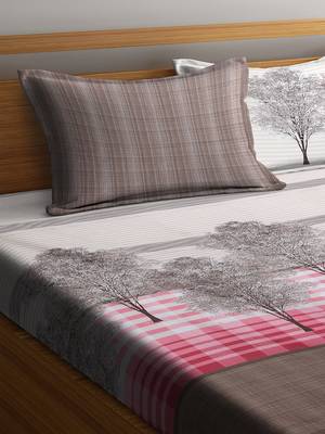 multicolor nature print bed sheets with two pillow cover 2