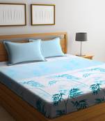multicolor nature print bed sheets with two pillow cover