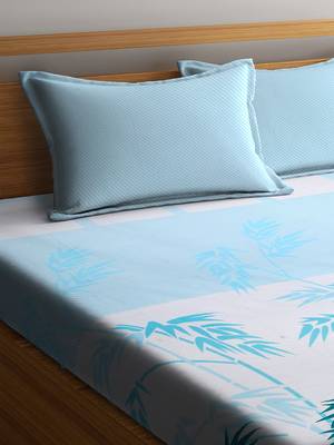 multicolor nature print bed sheets with two pillow cover 2