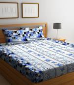 Blue embroidered bed sheets with two pillow cover
