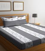Black embroidered bed sheets with two pillow cover