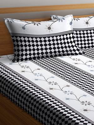 Black embroidered bed sheets with two pillow cover 2
