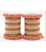 Pink Fancy Bridal Bangle Sets Set Of 2