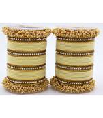 Beige Fancy Bridal Bangle Sets Set Of 2