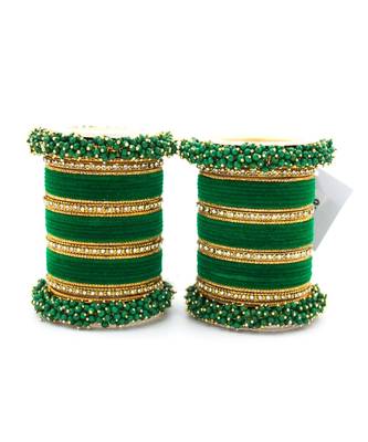 Green Fancy Bridal Bangle Sets Set Of 2 2