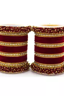 Maroon Fancy Bridal Bangle Sets Set Of 2