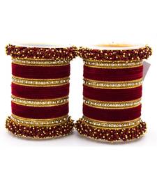 Maroon Fancy Bridal Bangle Sets Set Of 2