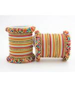 Multicolor Fancy Bridal Bangle Sets Set Of 2