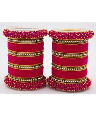 Pink Fancy Bridal Bangle Sets Set Of 2 1