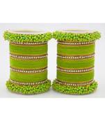 Green Fancy Bridal Bangle Sets Set Of 2