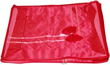 atorakushon   Satin Saree Cover Blouse Clothes Storage Bag Wardrobe Garments Organiser Set of 8 (Maroon) 5