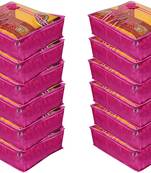atorakushon   Satin Saree Cover Blouse Clothes Storage Bag Wardrobe Garments Organiser Pack of 12 (Purple)