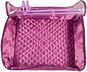 atorakushon   Satin Saree Cover Blouse Clothes Storage Bag Wardrobe Garments Organiser Pack of 12 (Purple) 4