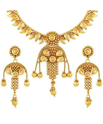 Designer Gold Plated Copper Necklace Set For Women 1