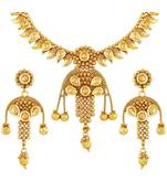 Designer Gold Plated Copper Necklace Set For Women