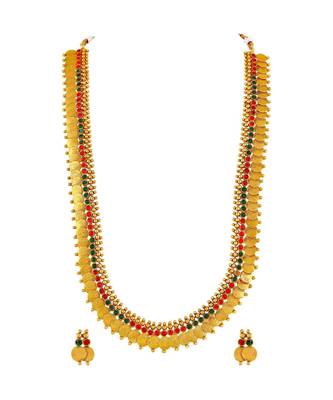 Traditional Laxmi Coin Gold Plated  Copper Necklace Set For Women 3