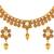 Traditional Gold Plated Choker Style Copper Necklace Set For Women