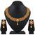 Traditional Gold Plated Choker Style Copper Necklace Set For Women