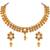 Traditional Gold Plated Choker Style Copper Necklace Set For Women